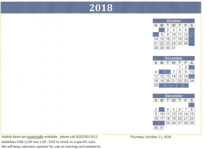2018 Community Building Calendar