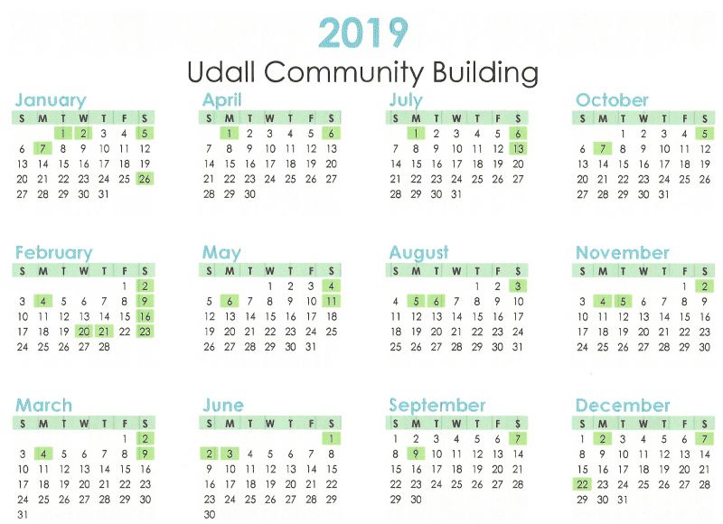 2019 Community Building Calendar