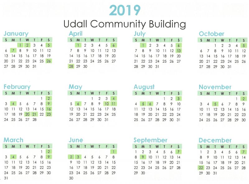 2019 Community Building Calendar